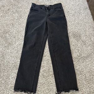 Democracy  Ab"solution Black Stretch Straight Mid Rise Frayed Hem  Size 4